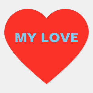 Cœur Sticker My Love Red Heart