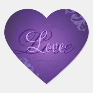 Cœur Sticker Noble Purple Scroll Coeur Purple Love