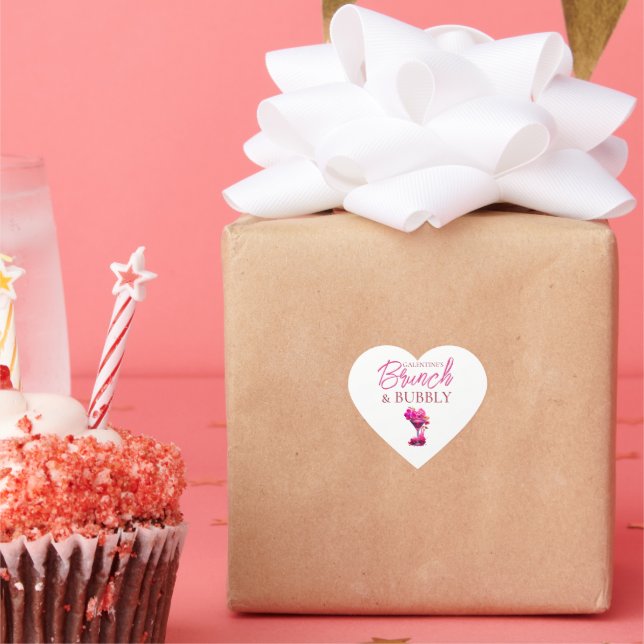 Cœur Sticker pour Brunch et Bubbly Favor (Fête)
