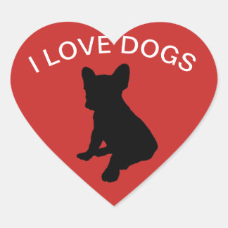 Cœur Sticker pour chiens J'aime
