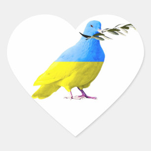 Cœur Sticker pour drapeau de Peace Dove Ukraine - Liber