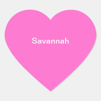 Cœur Sticker pour nom Savannah Kids Personnalisé rose b