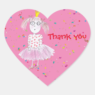 Cœur Sticker rose Confetti Party