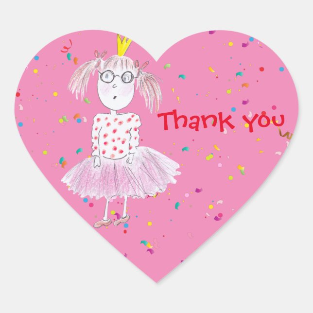 Cœur Sticker rose Confetti Party (Devant)