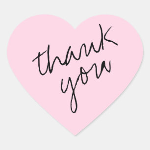 Cœur Sticker Soft Pink Heart Merci