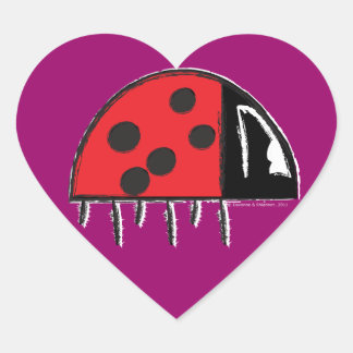 Cœur Sticker "Spotted" Ladybug Heart