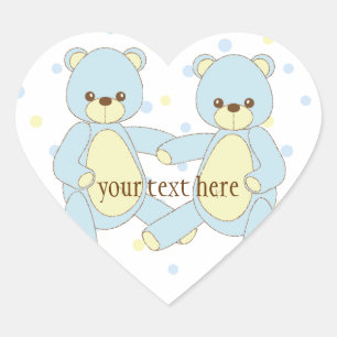 Cœur Sticker Teddy Bear Twins