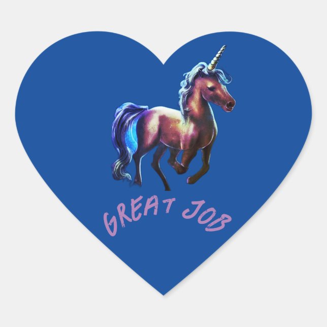 Cœur Sticker Unicorn (Devant)