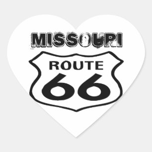 Cœur Sticker Vintage Route 66 Worn State Missouri Heart