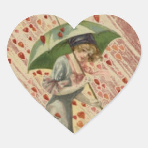 Cœur Sticker vintage Valentine Victorian Lady