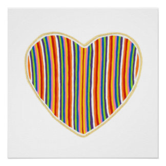 Coeur Stripes Poster parfait