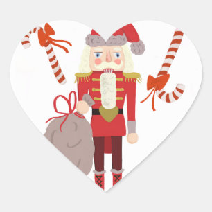 Cœur Sucres de canne Nutcracker Sticker Coeur de Noël