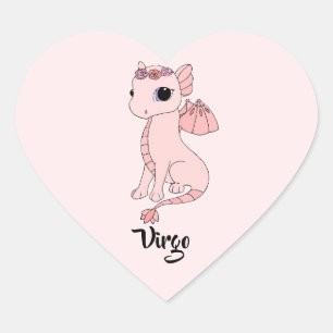 Cœur Sympa Virgo Dragon design zodiac sticker