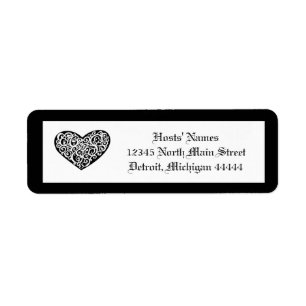 Coeur Tourbillonnant noir/blanc - Adresse de retou