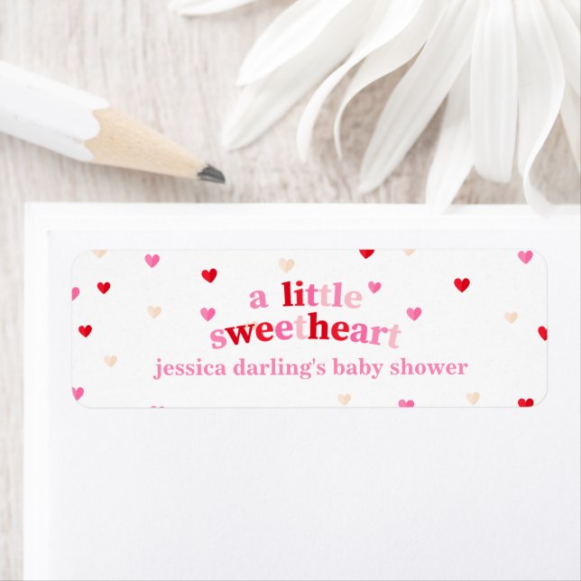 Coeur Valentine Thème Bébé Fille Douche Rouge Rose (En situation)