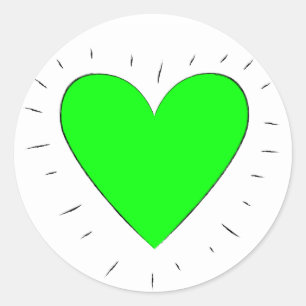 Coeur vert - autocollants