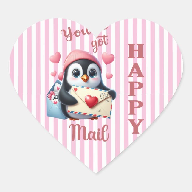 Cœur Vous avez Happy Mail Heart Sticker (Devant)