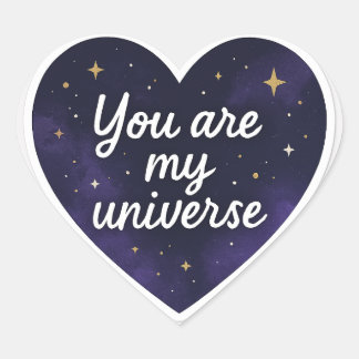 Cœur You Are My Universe – Cosmic Galaxy Heart Sticker