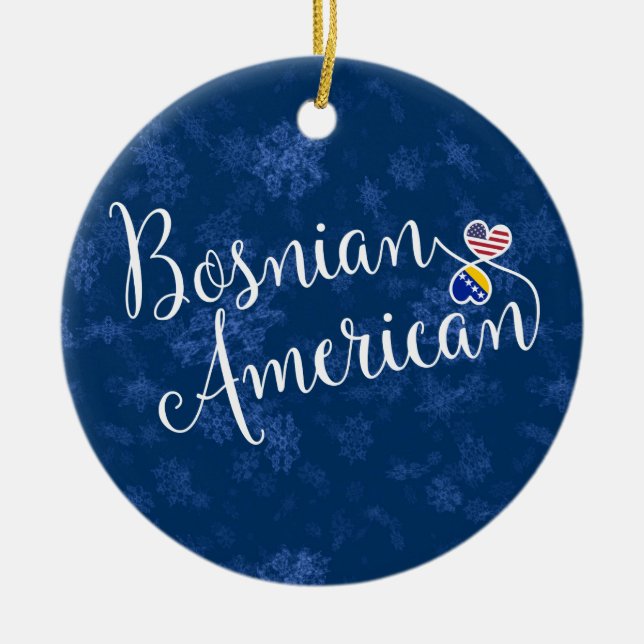 Coeurs américains bosniens, ornement d'arbre de (Devant)
