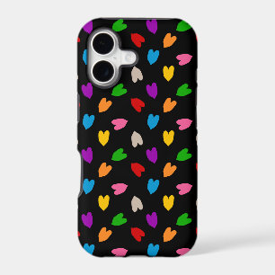 Cœurs Amour Colorés Motif Design Noir