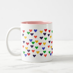 Coeurs arc-en-ciel colorés Mug