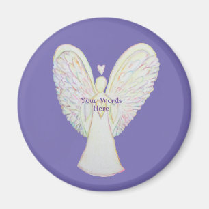 Coeurs arc-en-ciel Magnet d'art Angel blanc