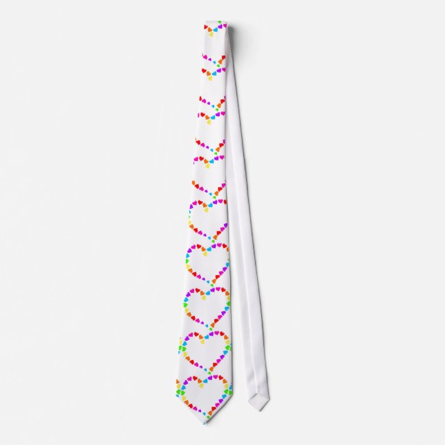 coeurs arc-en-ciel valentinjour mariage cravate    (Devant)
