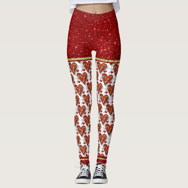 Cœurs artistiques 2 Leggings mode pop (Devant)