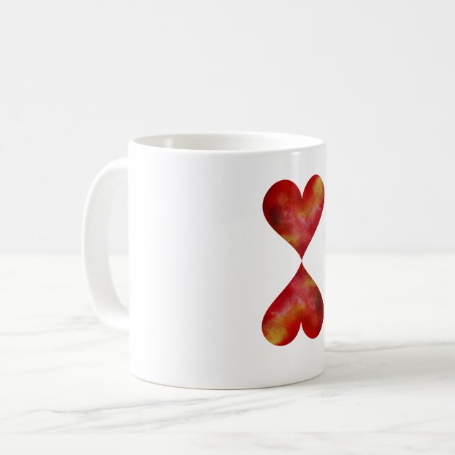 Coeurs Blanc 325 ml Mug blanc classique (Devant gauche)