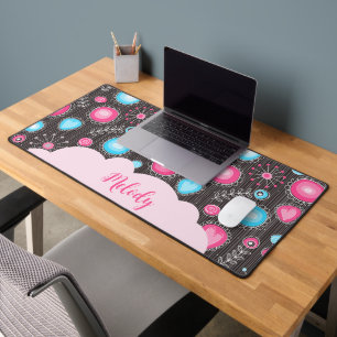 Coeurs bleu rose blanc et nom floral des fleurs