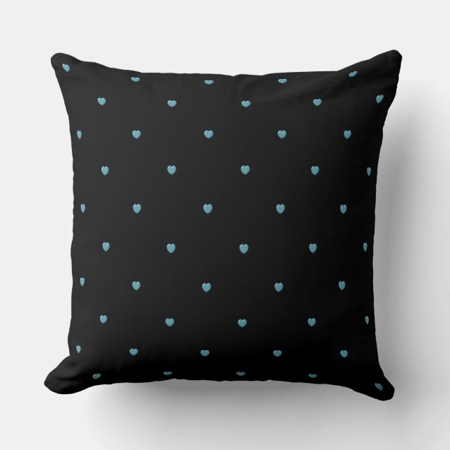 Coeurs Bleus Lance Oreiller (Recto)