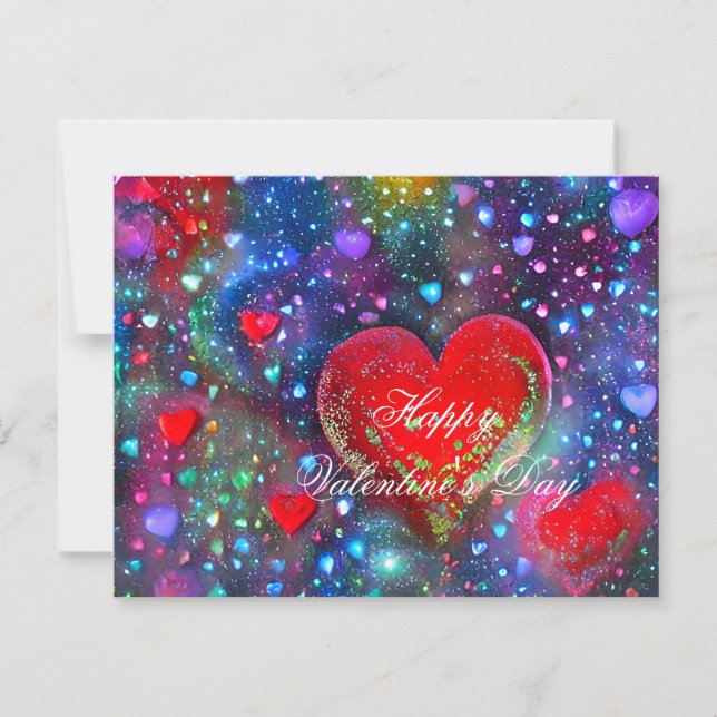Coeurs brillants Abstraits carte postale valentine (Devant)