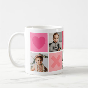 Coeurs, câlins et baisers Mug à café multiphoto