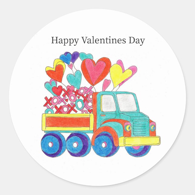 Coeurs Camion Sticker (Devant)