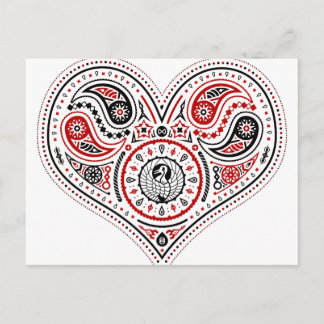 Coeurs - Carte postale (Blanc/Rouge/Noir)