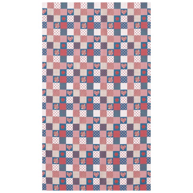Coeurs chic et Rose Faux Patchwork nappe (Devant)
