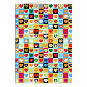 Coeurs colorés, carte