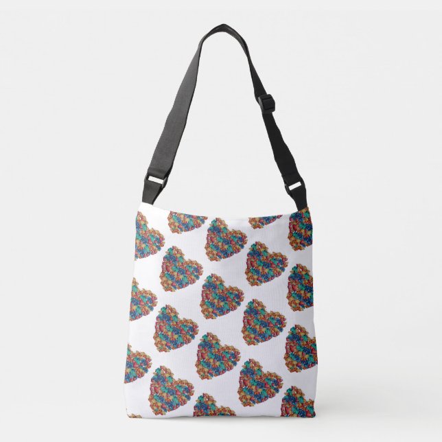 Coeurs colorés Tout-sur-impression Sac de carrosse (Devant)