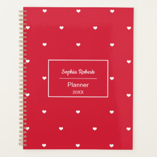 Cœurs d'amour blancs motif rouge