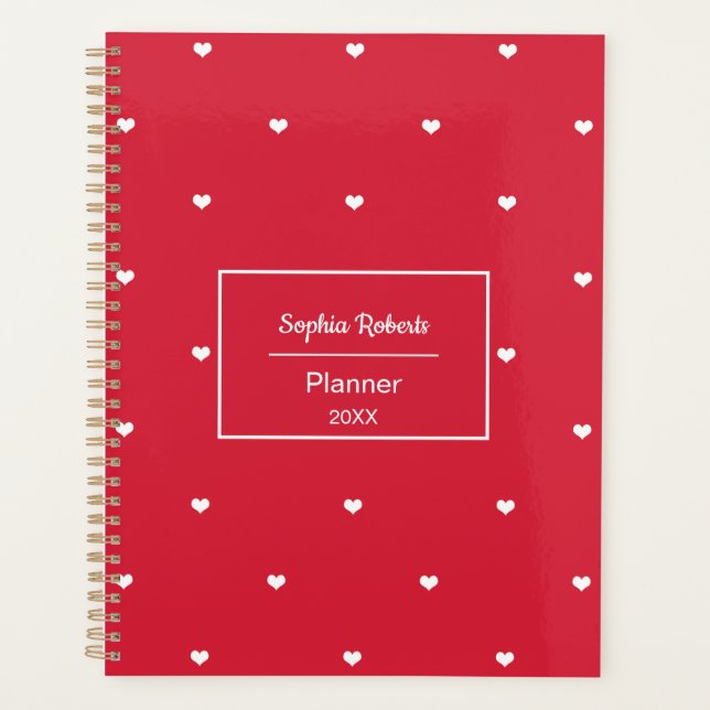 Cœurs d'amour blancs motif rouge (Devant)