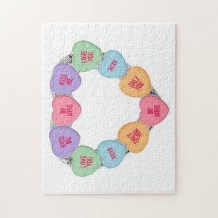 Cœurs d'amour de bonbons de puzzle