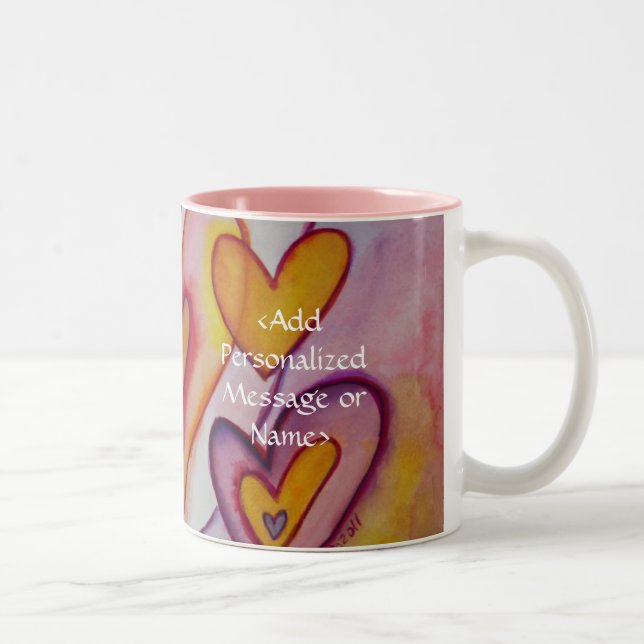 Coeurs d'amour intervertissants Mugs personnalisés (Droit)