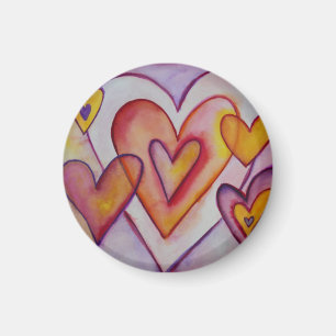 Coeurs d'amour Magnets personnalisés personnalisés