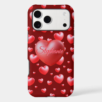 Cœurs d'amour rouges avec nom