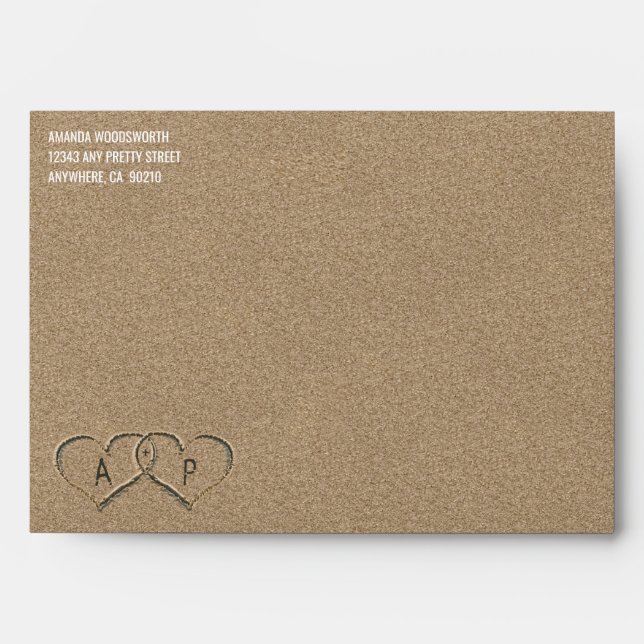 Coeurs dans les enveloppes Mariages de sable de pl (Devant)