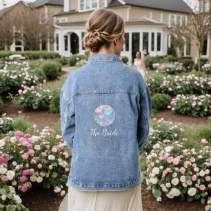 Coeurs d'Aqua Rose et Fleur La Mariée Denim Veste