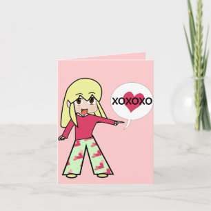 Cœurs de Chibi Saint-Valentin Merci XOXOXO
