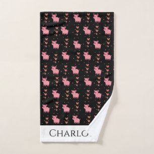Coeurs de cochon rose mignon Motif Aimer les anima
