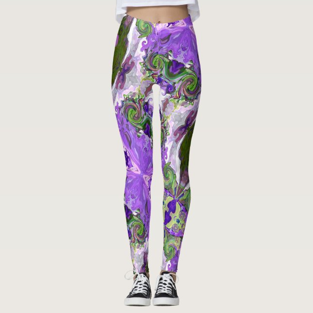 Cœurs de conte de fées Leggings Violets (Devant)