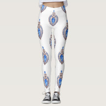 Coeurs de diamant bleu Leggings